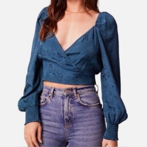 Band of the Free Camille Wrap Cropped Top M NWT